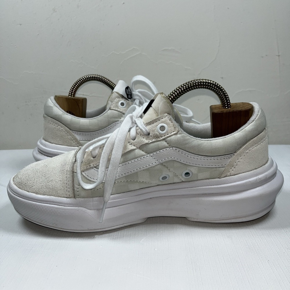 VANS Old Skool Overt CC Shoes M 7.5 W 9 Platform Suede Check Canvas Chunky Comfy - Picture 8 of 15